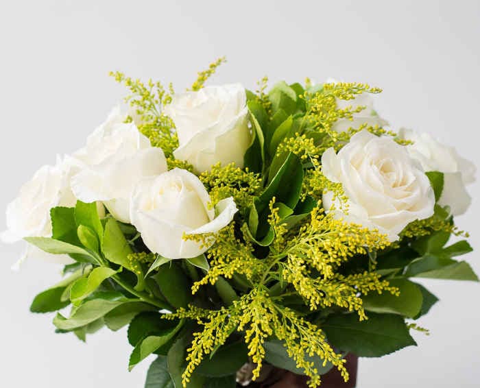 Buquê de 8 Rosas Brancas